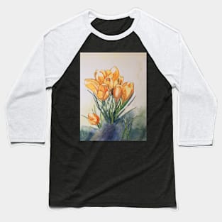 Yellow crocuses watercolour painting Baseball T-Shirt